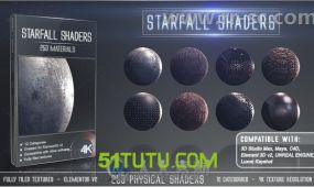 超现实element3d着色材质效果展示幻灯片ae模板videohive starfall shaders 20240100