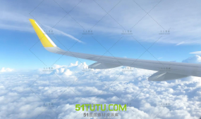 飞机高空云端飞行窗口景色高清实拍视频素材