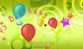 3组卡通生日气球动画视频素材